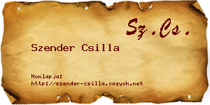 Szender Csilla névjegykártya