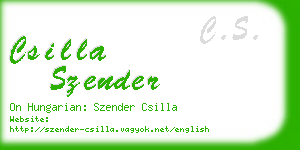 csilla szender business card